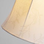 Bellvine Floor Lamp – Curved Brass & Walnut Wood with Floral Fabric Shade