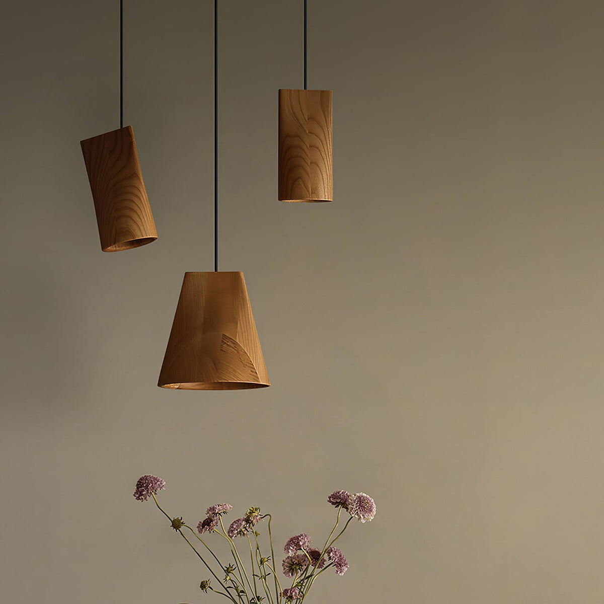 Bellwood Wood Pendant Light – Modern LED Hanging Lamp for Dining Room & Kitchen Island