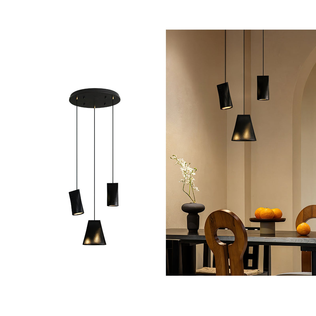 Bellwood Wood Pendant Light – Modern LED Hanging Lamp for Dining Room & Kitchen Island