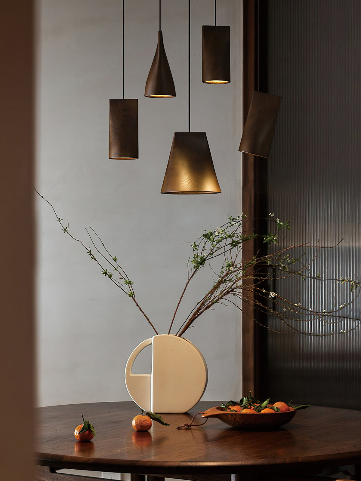 Bellwood Wood Pendant Light – Modern LED Hanging Lamp for Dining Room & Kitchen Island
