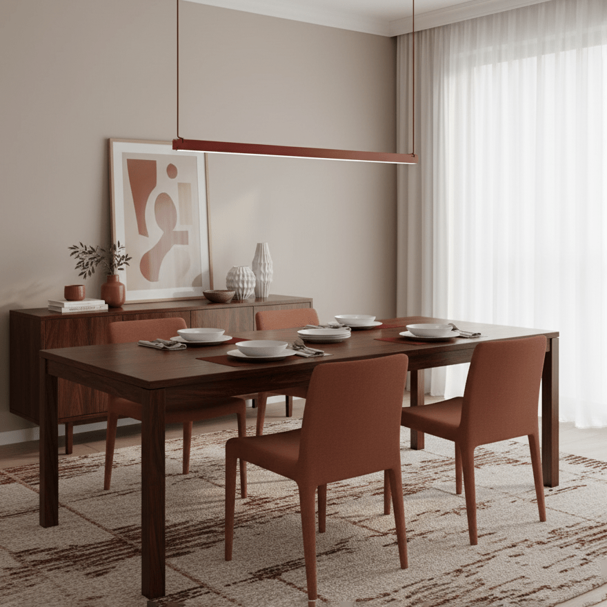 Belto Linear LED Pendant Light – Canvas Strap Suspension, Modern Minimalist