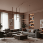 Belto Linear LED Pendant Light – Canvas Strap Suspension, Modern Minimalist