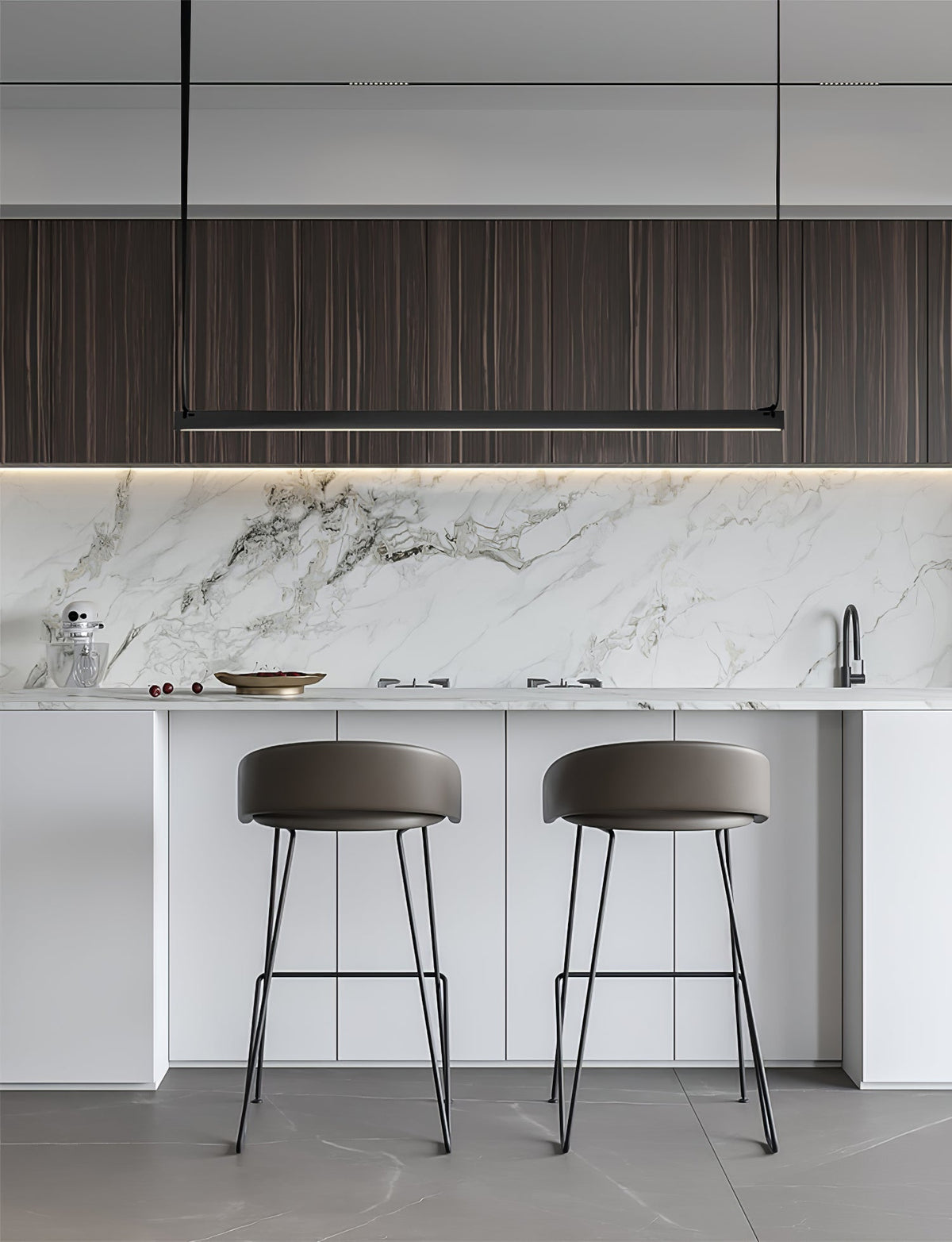 Belto Linear LED Pendant Light – Canvas Strap Suspension, Modern Minimalist