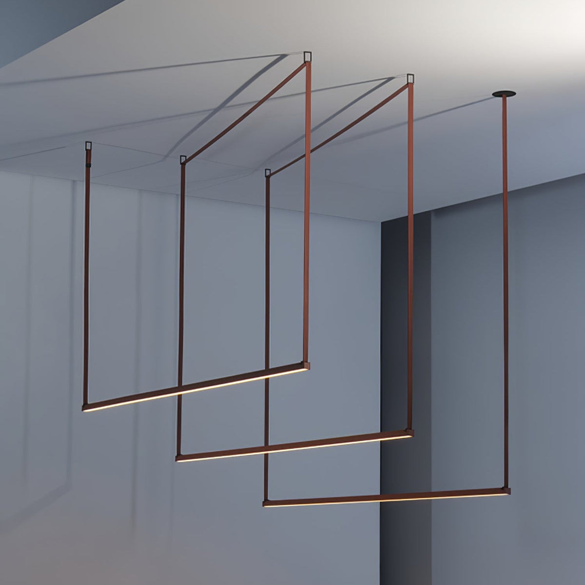 Belto Linear LED Pendant Light – Canvas Strap Suspension, Modern Minimalist