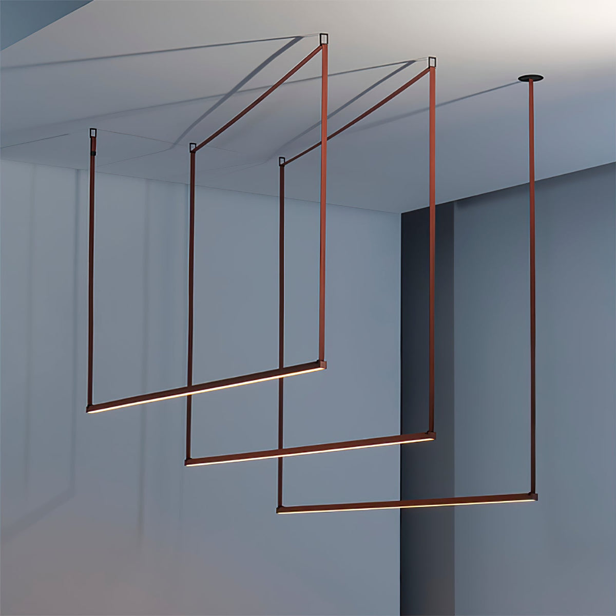 Belto Linear LED Pendant Light – Canvas Strap Suspension, Modern Minimalist