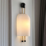 Benjamin Wall Light in Opal Glass and Gold – Modern Wall Sconce