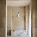 Benjamin Wall Light in Opal Glass and Gold – Modern Wall Sconce