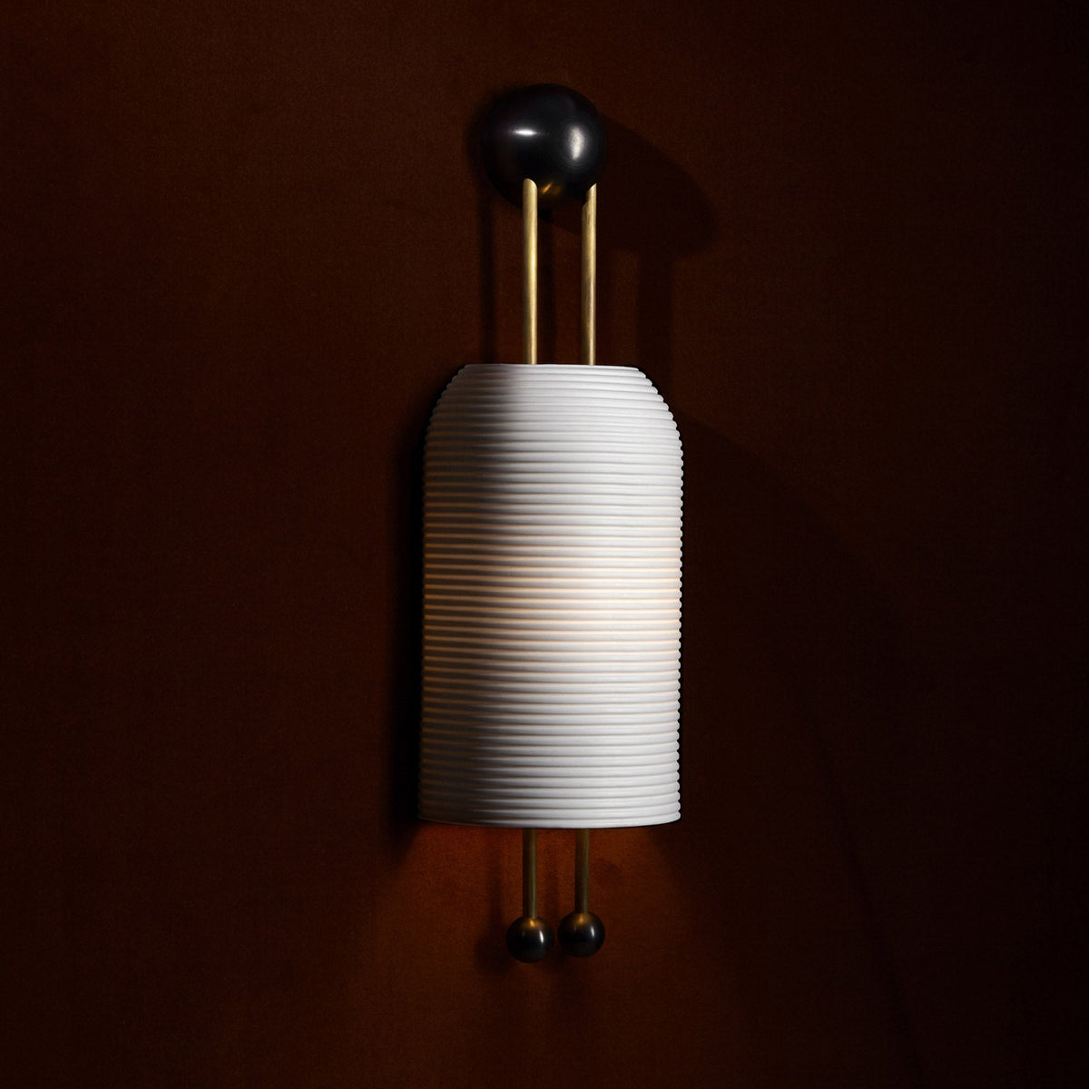 Benjamin Wall Light in Opal Glass and Gold – Modern Wall Sconce