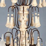 Bessie Eight-Light Vintage Wood and Metal Chandelier for Dining and Living Spaces