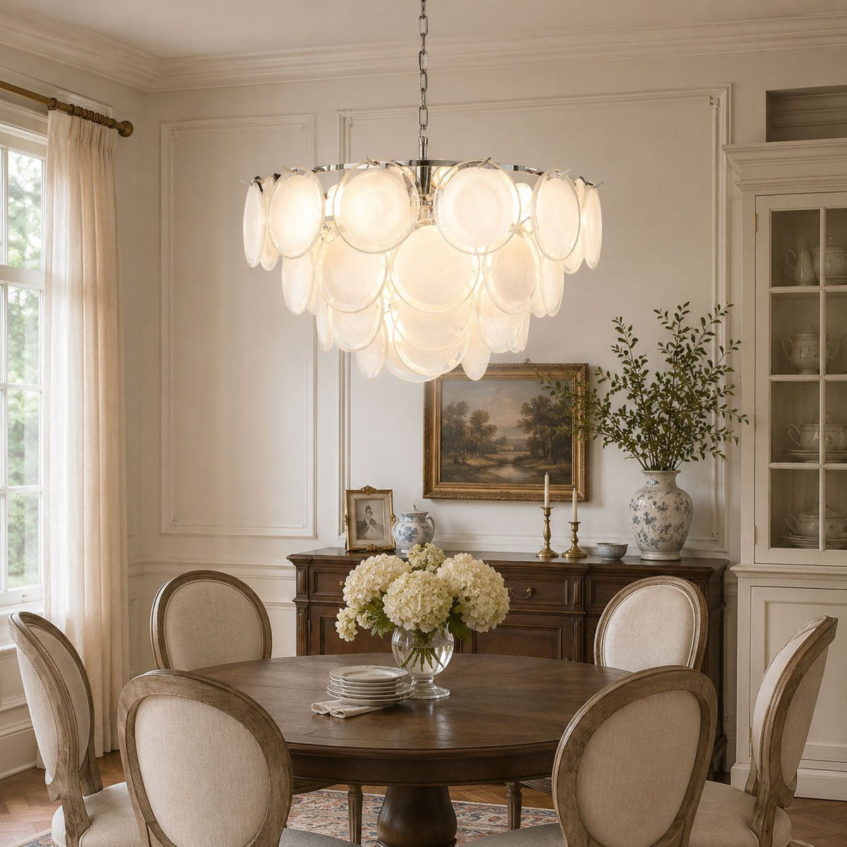 Bettina Glass Chandelier – Modern Murano-Style Pendant for Dining Room and Living Room