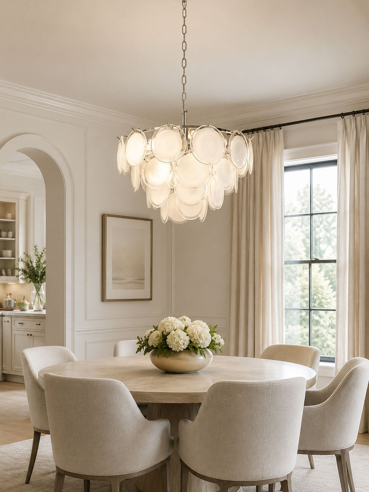 Bettina Glass Chandelier – Modern Murano-Style Pendant for Dining Room and Living Room