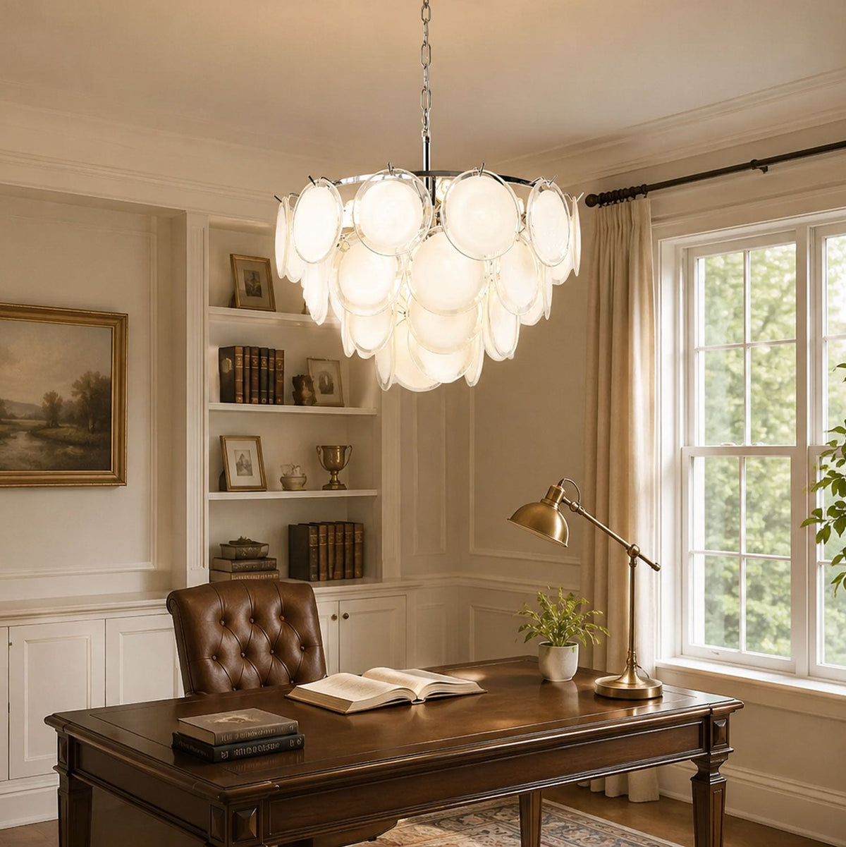 Bettina Glass Chandelier – Modern Murano-Style Pendant for Dining Room and Living Room