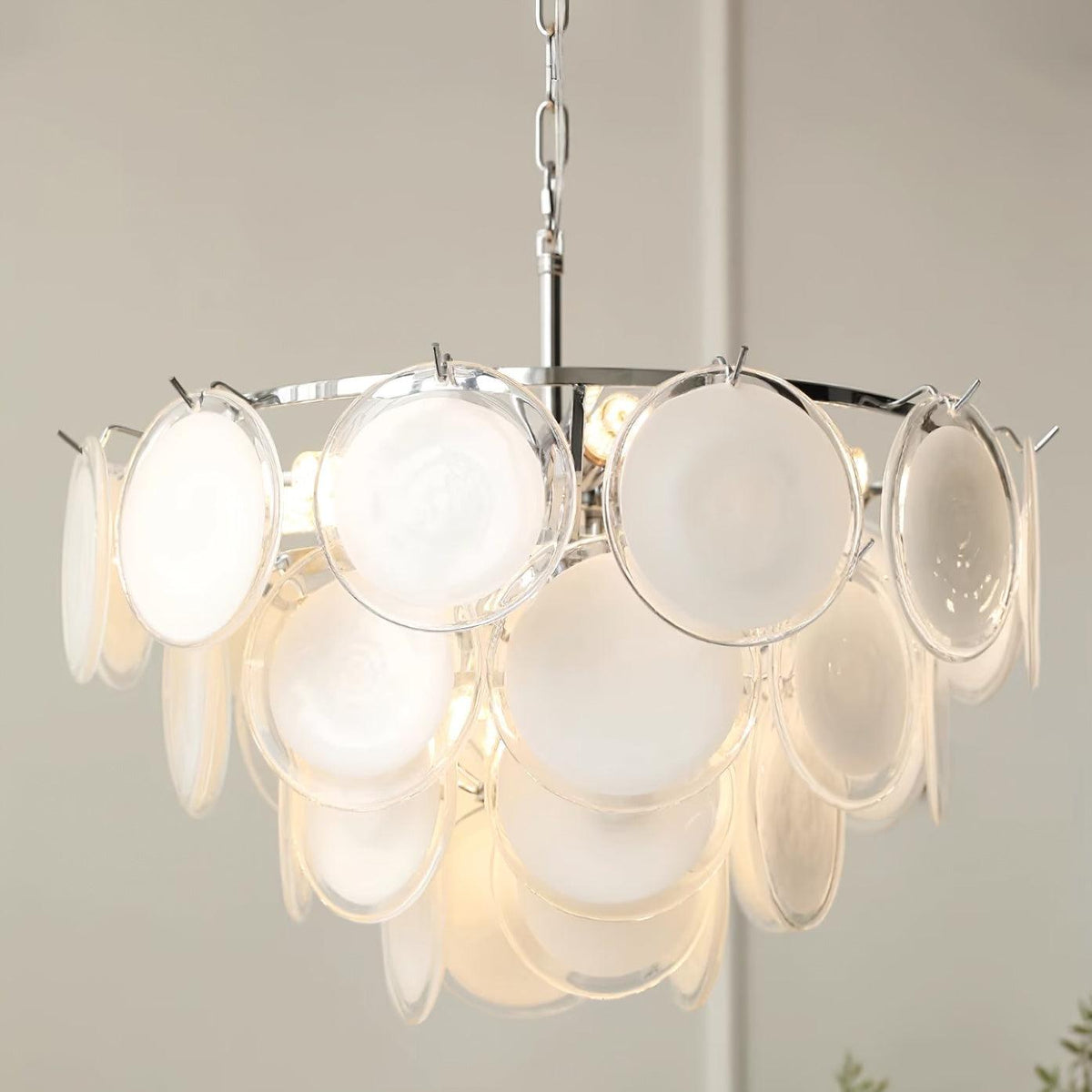 Bettina Glass Chandelier – Modern Murano-Style Pendant for Dining Room and Living Room