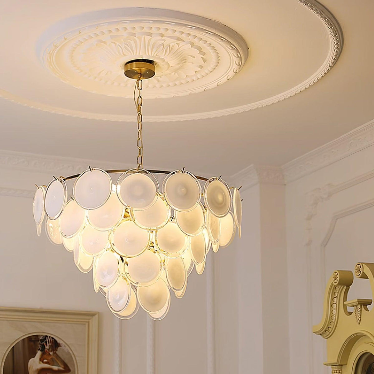 Bettina Glass Chandelier – Modern Murano-Style Pendant for Dining Room and Living Room