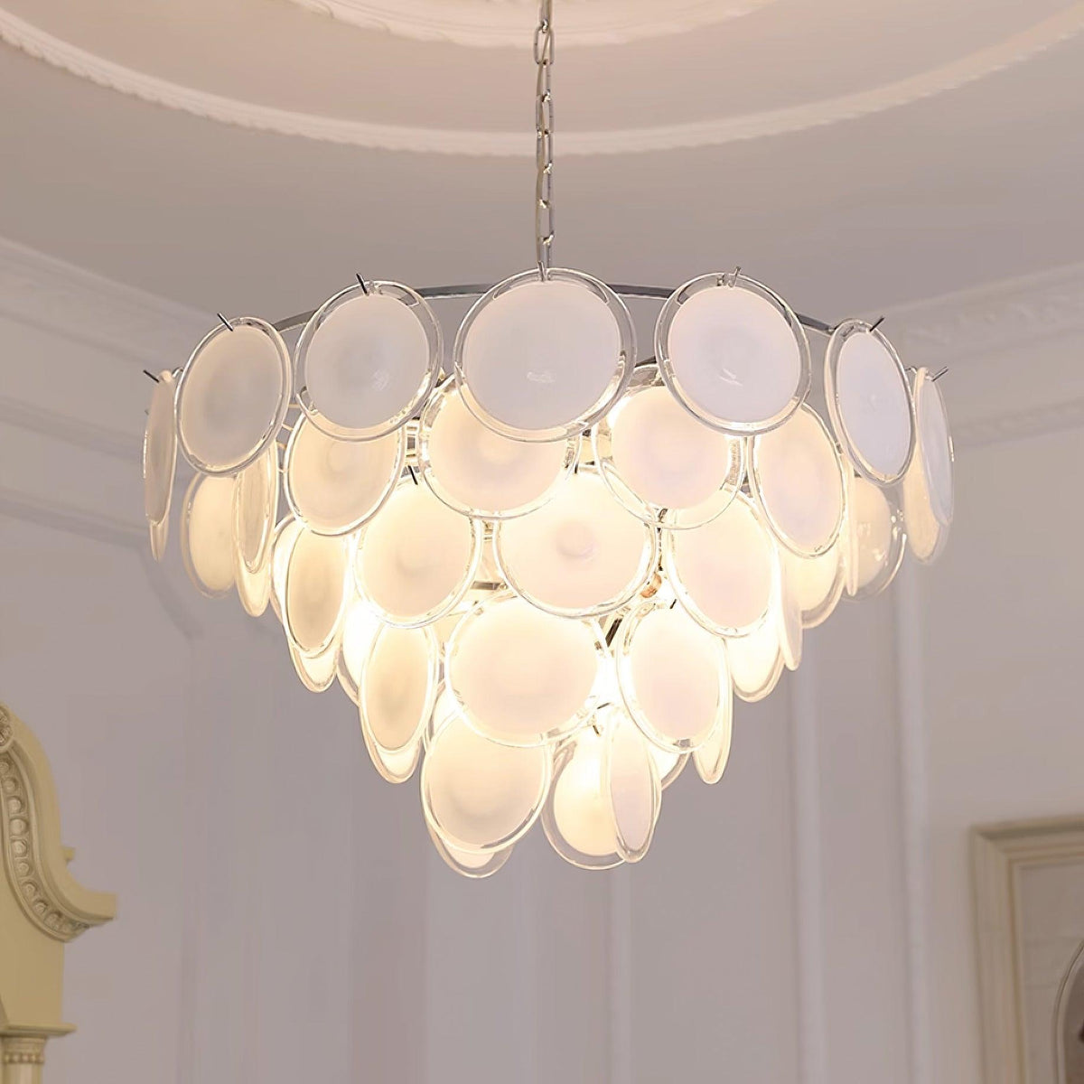 Bettina Glass Chandelier – Modern Murano-Style Pendant for Dining Room and Living Room