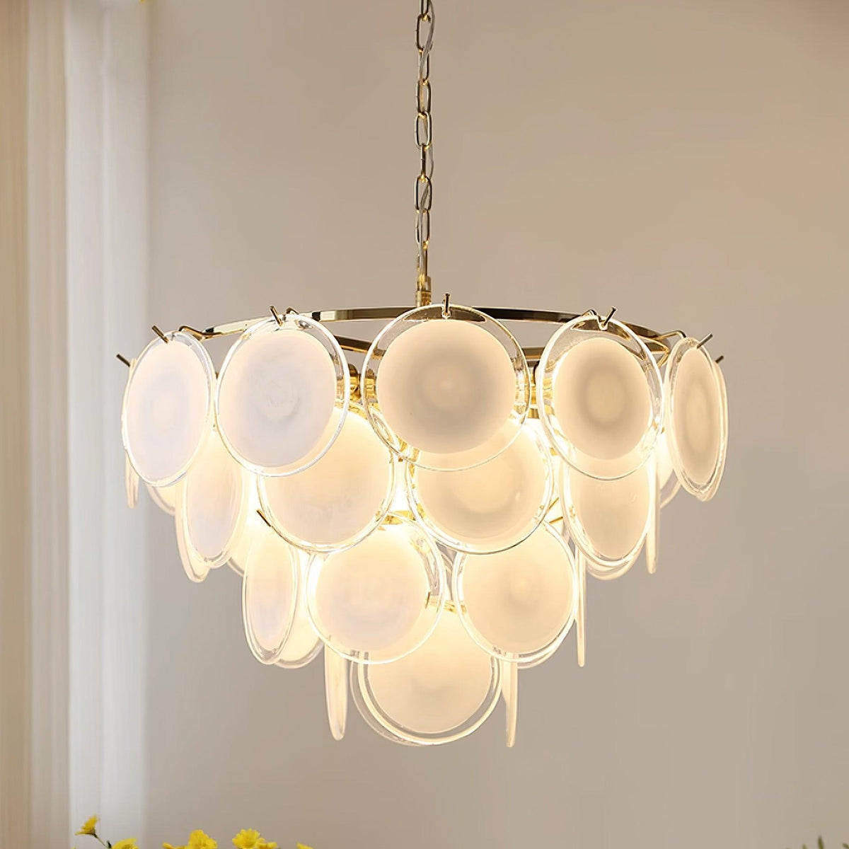 Bettina Glass Chandelier – Modern Murano-Style Pendant for Dining Room and Living Room