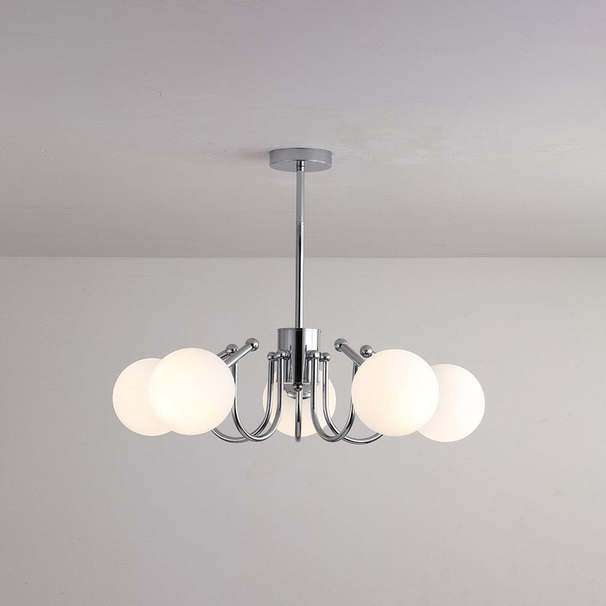 Bianca Chandelier – Modern Chrome & Glass Pendant Light for Dining Room