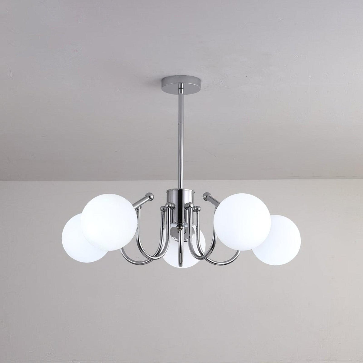 Bianca Chandelier – Modern Chrome & Glass Pendant Light for Dining Room