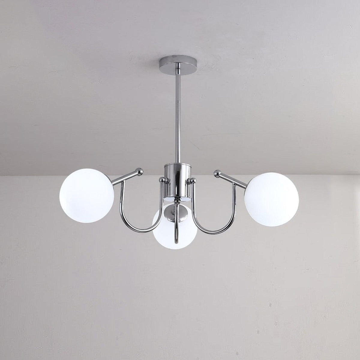 Bianca Chandelier – Modern Chrome & Glass Pendant Light for Dining Room