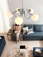 Bianca Chandelier – Modern Chrome & Glass Pendant Light for Dining Room