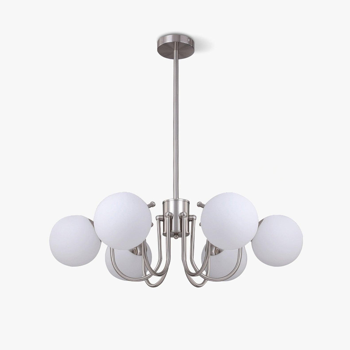 Bianca Chandelier – Modern Chrome & Glass Pendant Light for Dining Room