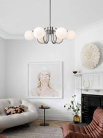 Bianca Chandelier – Modern Chrome & Glass Pendant Light for Dining Room