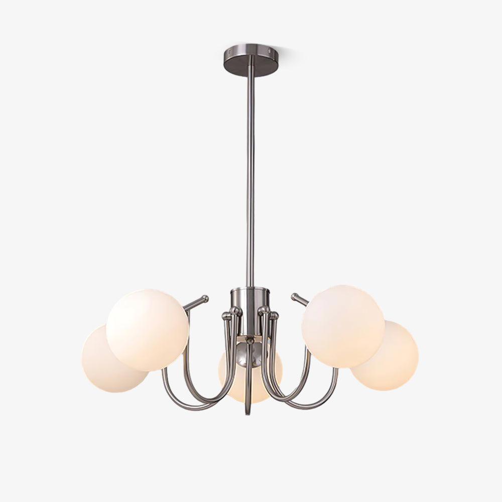 Bianca Chandelier – Modern Chrome & Glass Pendant Light for Dining Room