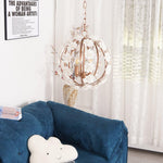 Bianca Floral Orb Chandelier – Ceramic Flower Pendant Light for Elegant Interiors