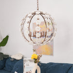 Bianca Floral Orb Chandelier – Ceramic Flower Pendant Light for Elegant Interiors