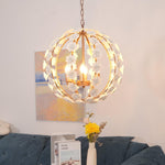 Bianca Floral Orb Chandelier – Ceramic Flower Pendant Light for Elegant Interiors