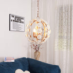 Bianca Floral Orb Chandelier – Ceramic Flower Pendant Light for Elegant Interiors