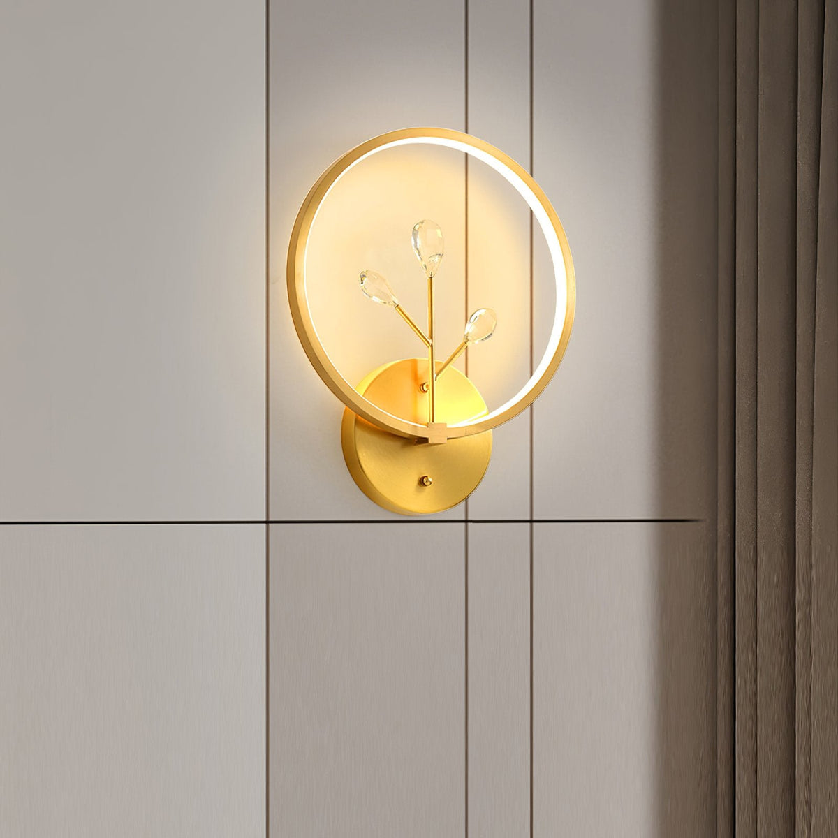 Bifurcated Crystal Wall Light