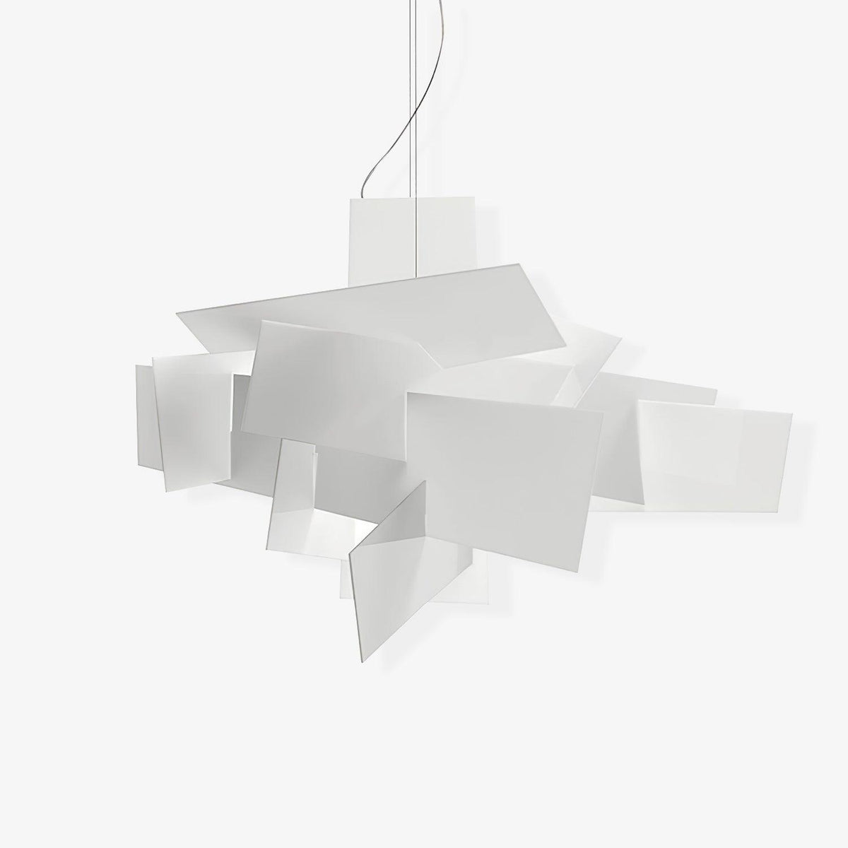 Big Bang Sculptural Pendant Light in White Metal and Acrylic