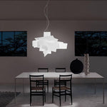 Big Bang Sculptural Pendant Light in White Metal and Acrylic