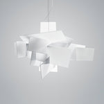 Big Bang Sculptural Pendant Light in White Metal and Acrylic