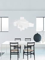 Big Bang Sculptural Pendant Light in White Metal and Acrylic