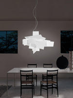 Big Bang Sculptural Pendant Light in White Metal and Acrylic