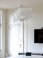 Big Bang Sculptural Pendant Light in White Metal and Acrylic