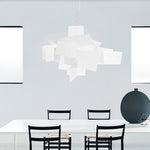 Big Bang Sculptural Pendant Light in White Metal and Acrylic