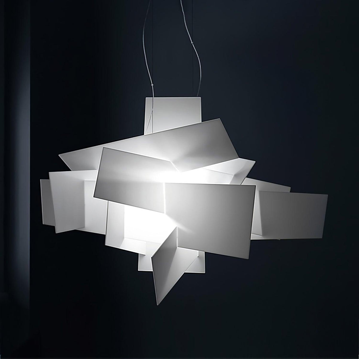 Big Bang Sculptural Pendant Light in White Metal and Acrylic