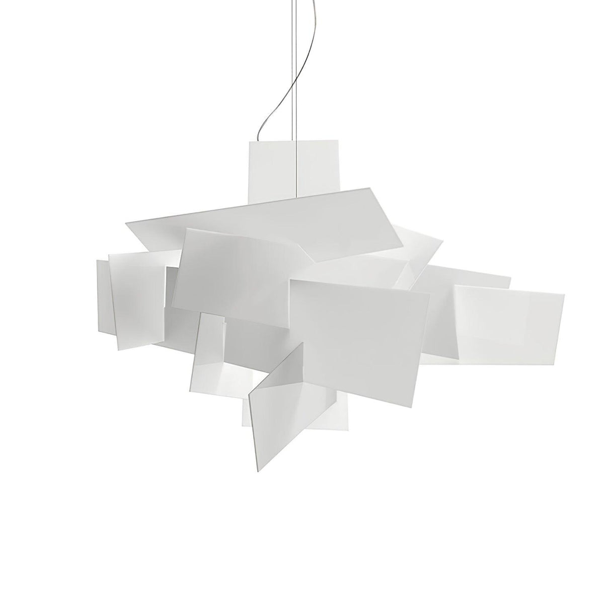 Big Bang Sculptural Pendant Light in White Metal and Acrylic