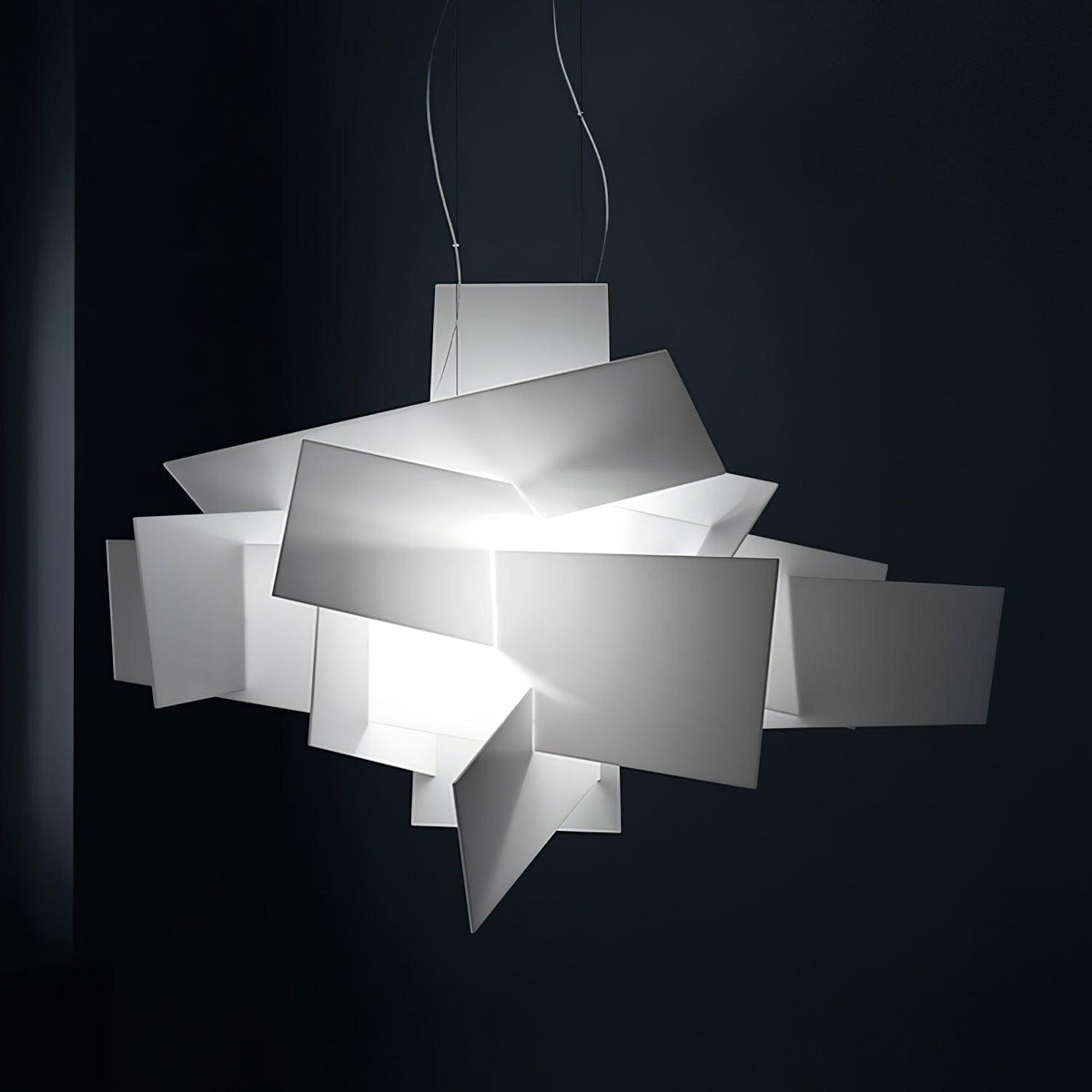 Big Bang Sculptural Pendant Light in White Metal and Acrylic