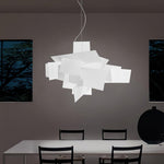 Big Bang Sculptural Pendant Light in White Metal and Acrylic