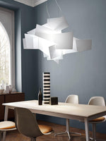 Big Bang Sculptural Pendant Light in White Metal and Acrylic