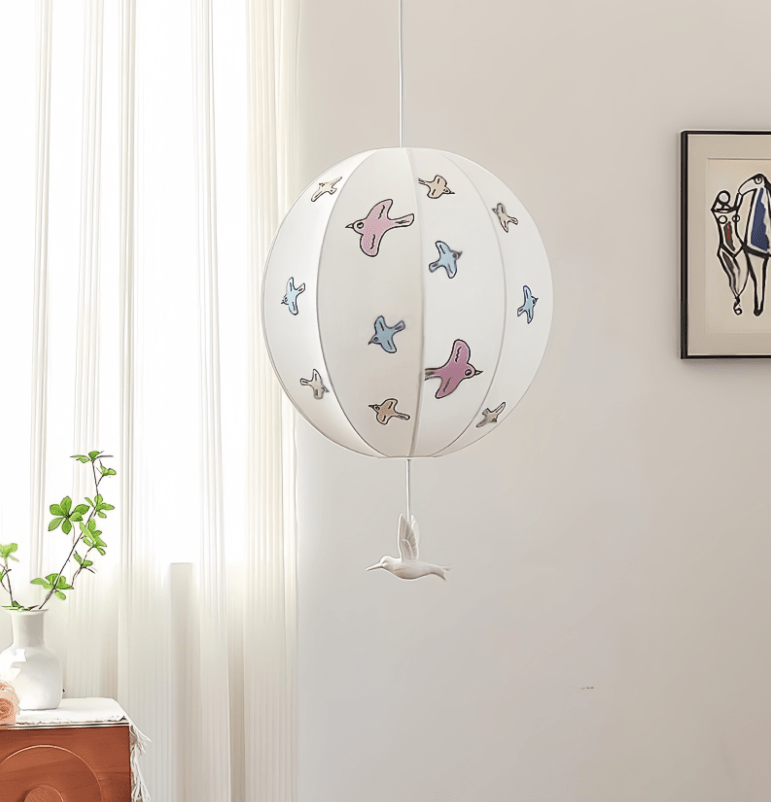 Artisan Bird Silhouette Balloon Pendant Light for Modern Interiors