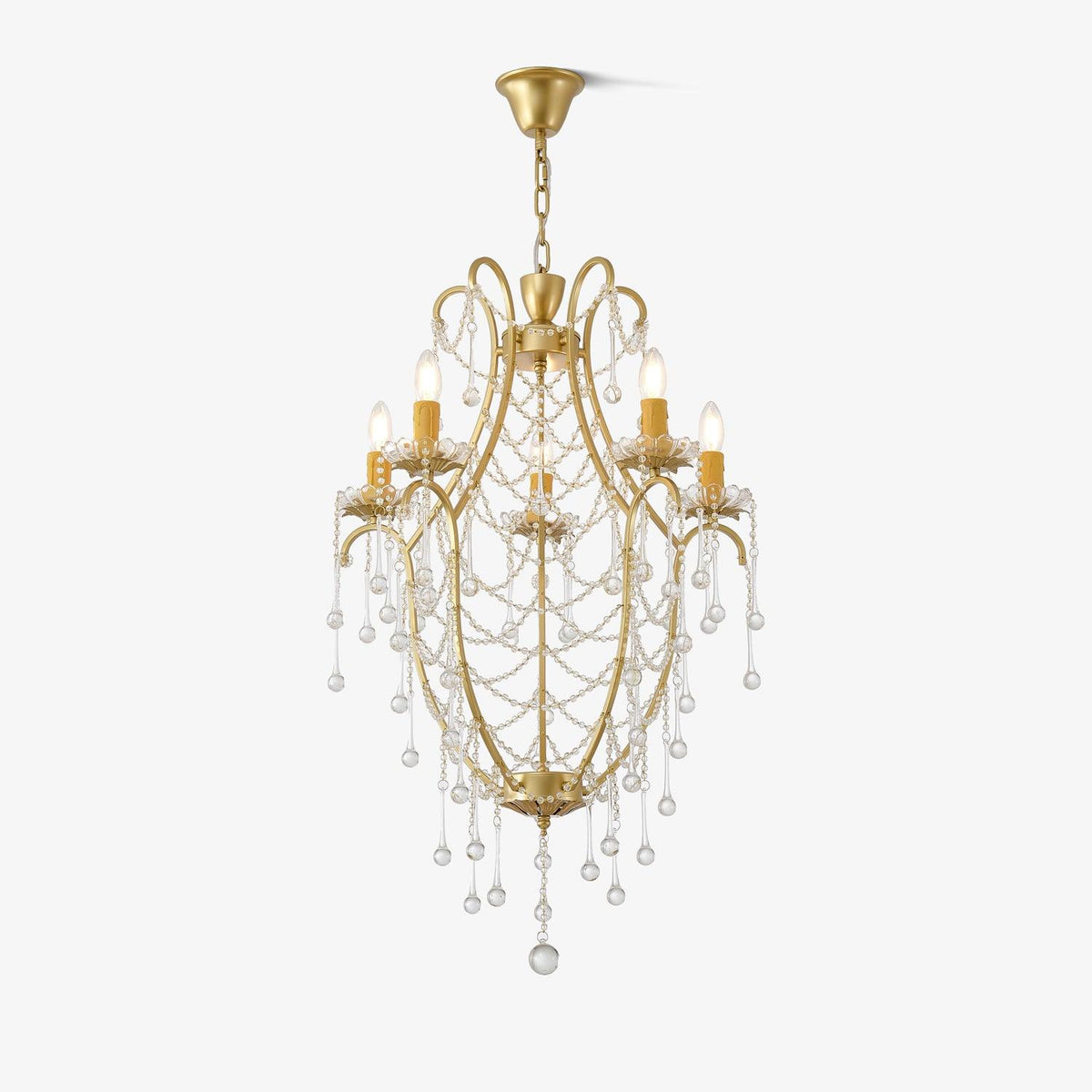 Birdcage Crystal Chandelier with Vintage Gold Finish