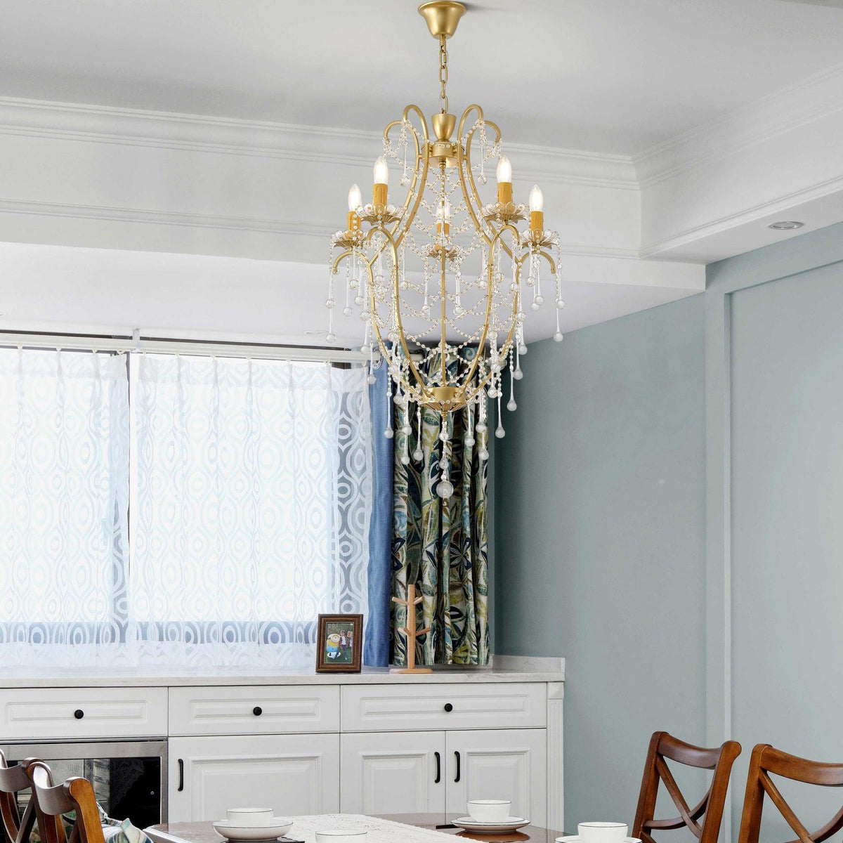 Birdcage Crystal Chandelier with Vintage Gold Finish