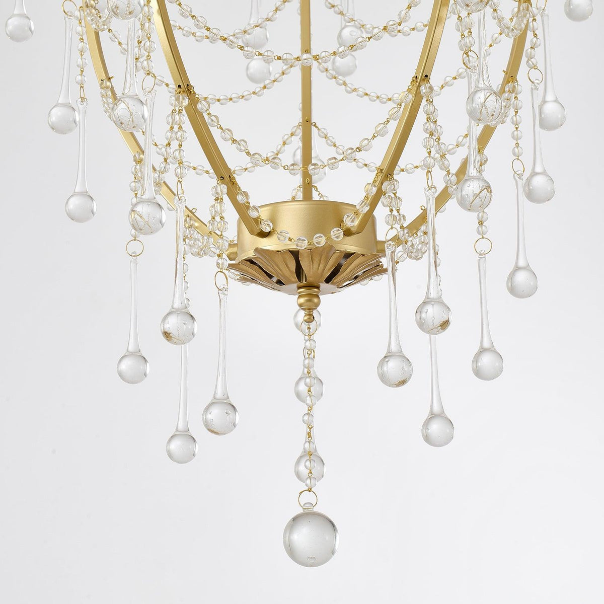 Birdcage Crystal Chandelier with Vintage Gold Finish