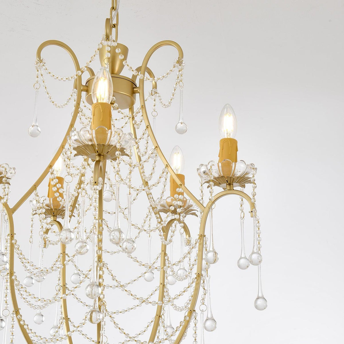 Birdcage Crystal Chandelier with Vintage Gold Finish