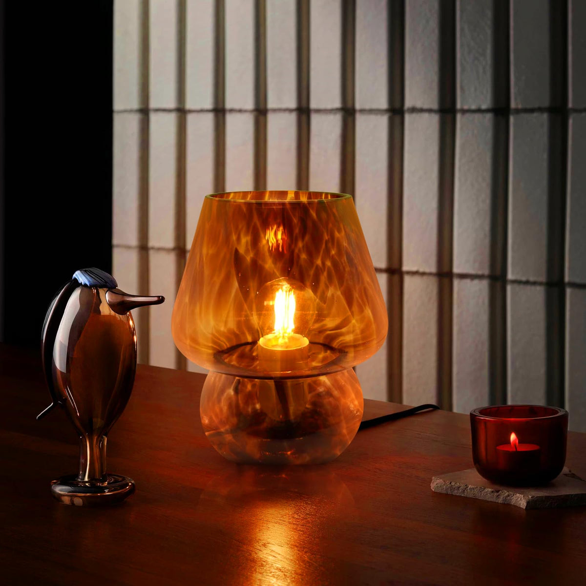 Creative Glass Retro Mushroom Table Lamp